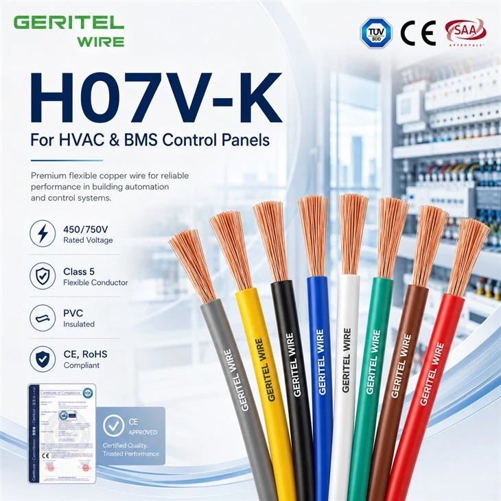 H07V-K Elektr panelini qurish uchun bir yadroli moslashuvchan kabel
